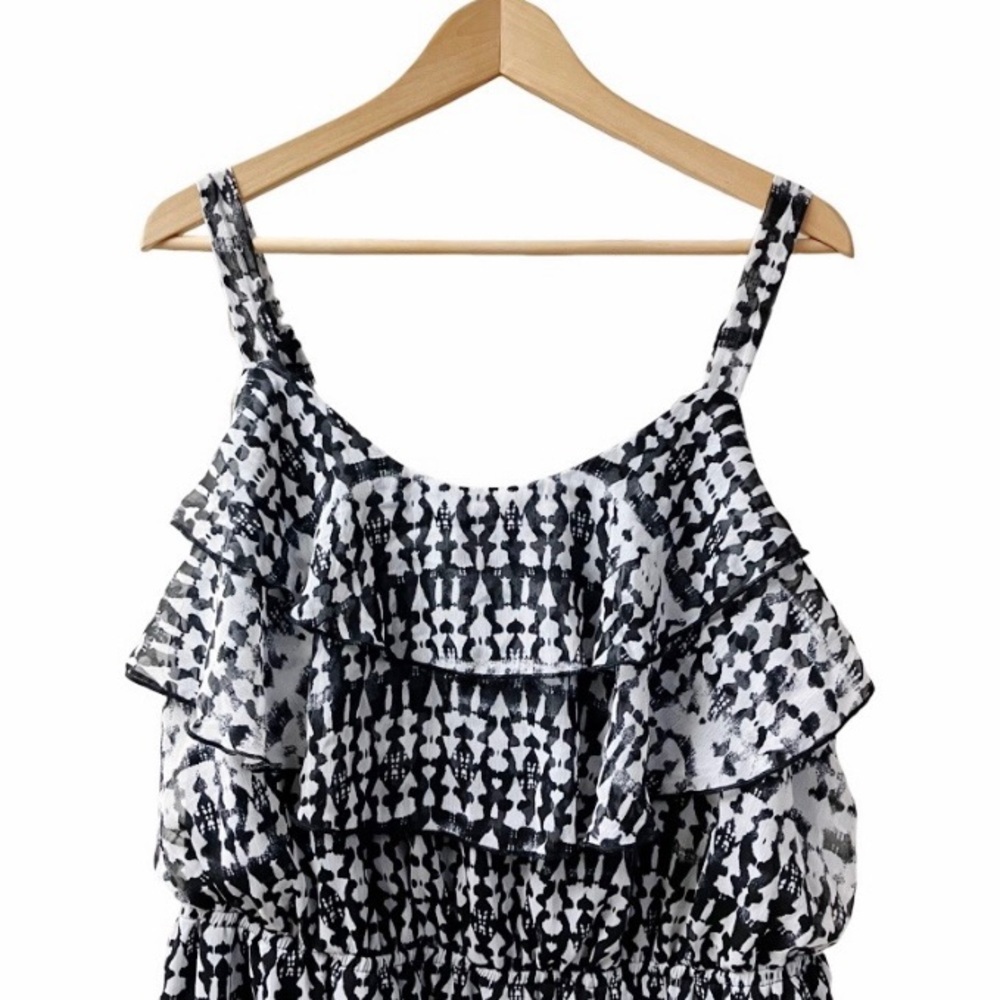 FADED GLORY Vintage Sun Dress 3X (22W-24W) Chiffon Ruffle Adjustable Strap NEW - Picture 2 of 9